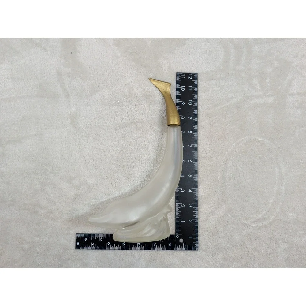 Vintage Avon Frosted Glass Dolphin‎ Decanter Skin So Soft Bath Oil Bottle 11